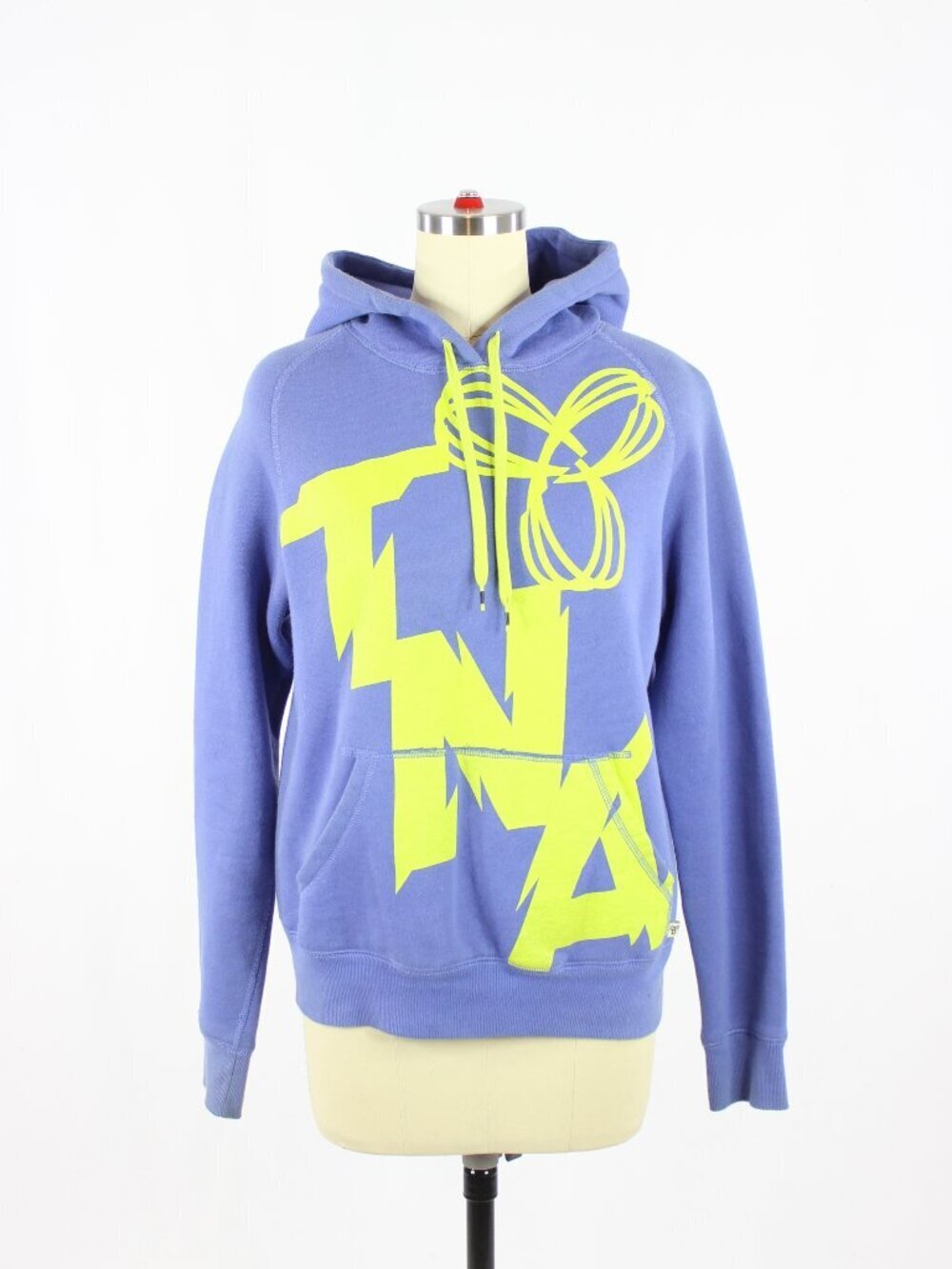 Aritzia TNA Purple Neon Logo Cotton Fleece Hoodie Sweatshirt, Size S